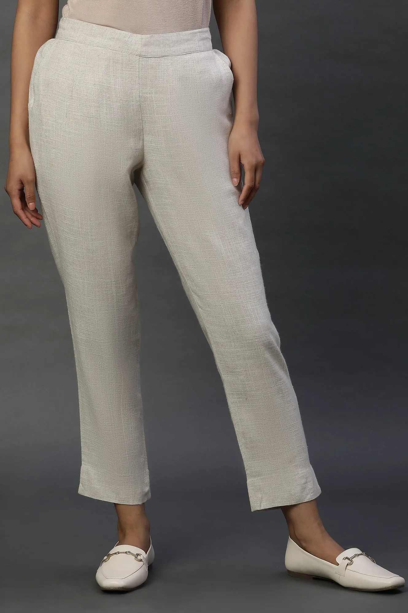 Natural Rayon Flax Trouser Pants