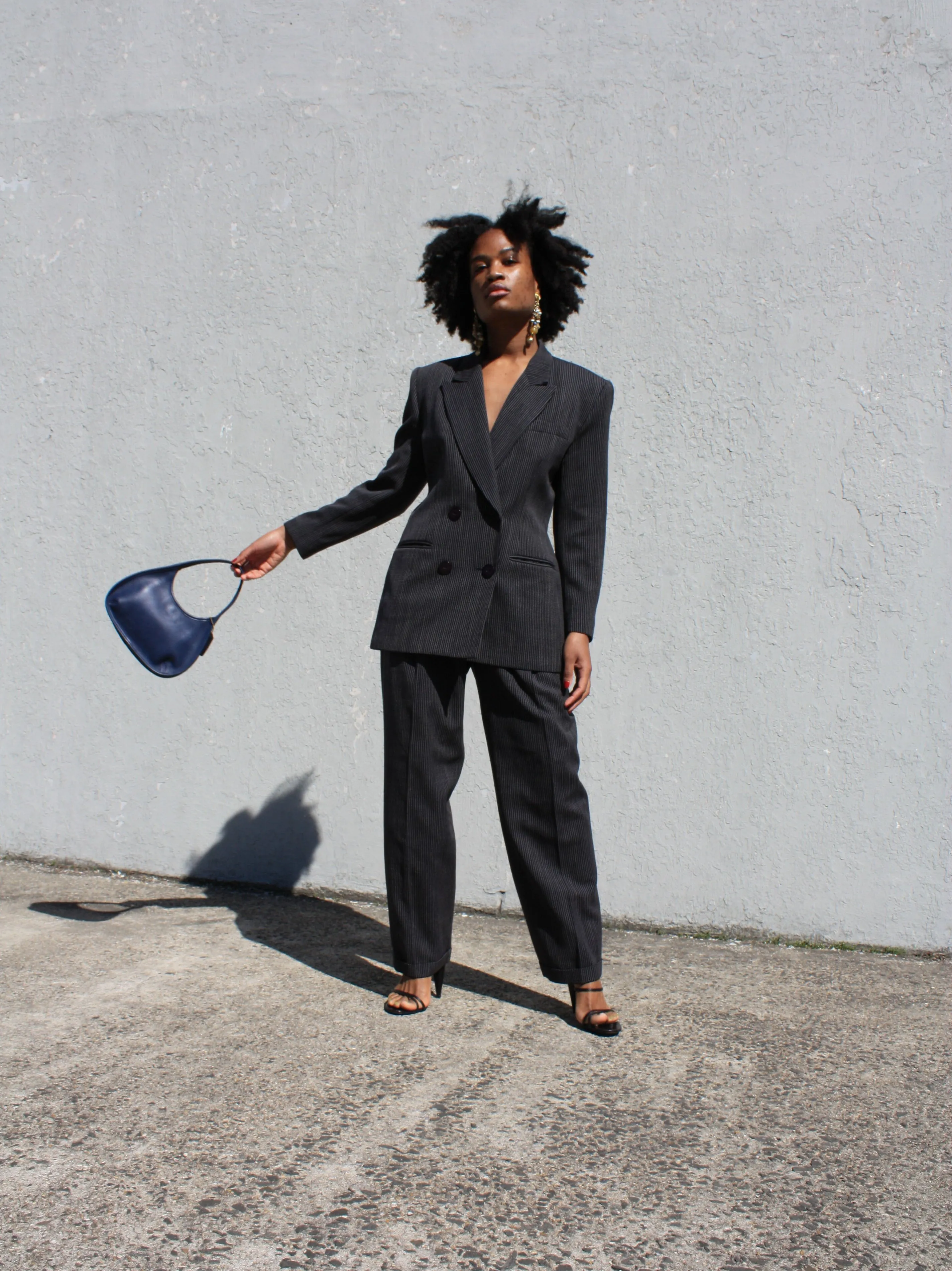 Navy Pinstripe Suit