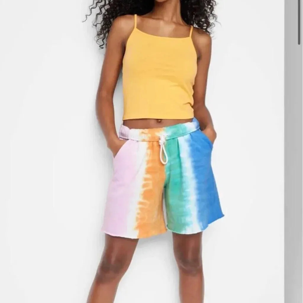 New Wild Fable Tie-Dye High-Rise Fleece Bermuda Shorts Sz L