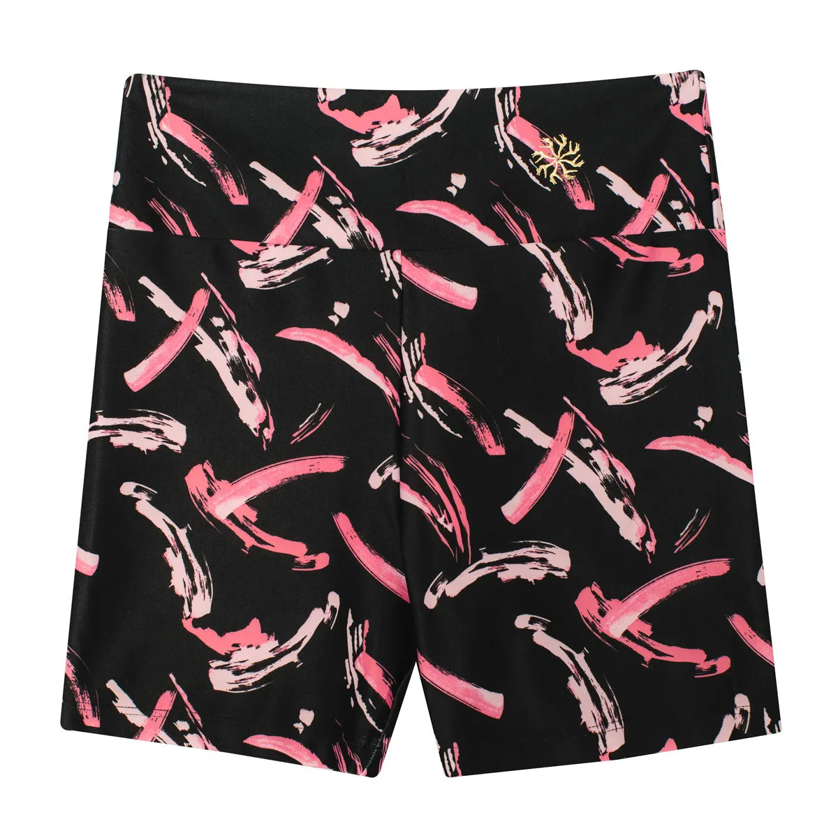 Nicole: Midi Length Bike Shorts in Brushed On Print