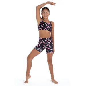 Nicole: Midi Length Bike Shorts in Brushed On Print