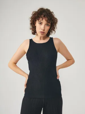 NINE TO FIVE Tank Top #ammer black rip
