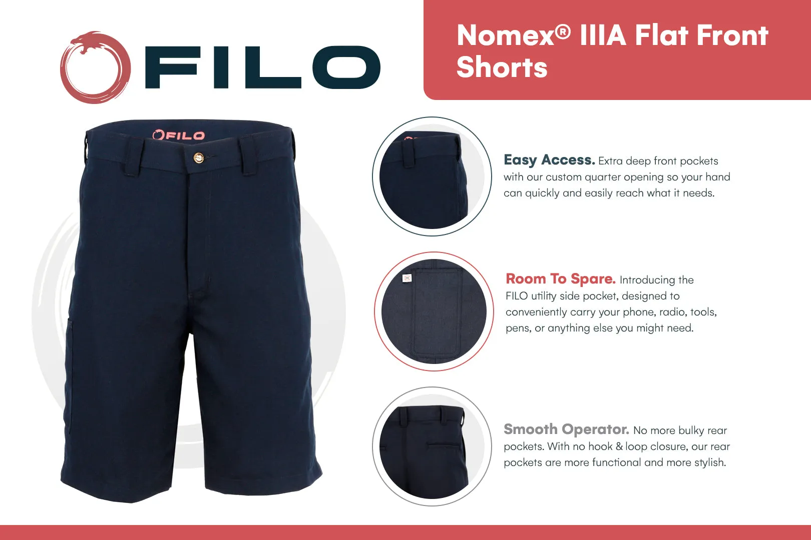 Nomex® Shorts Flat Front