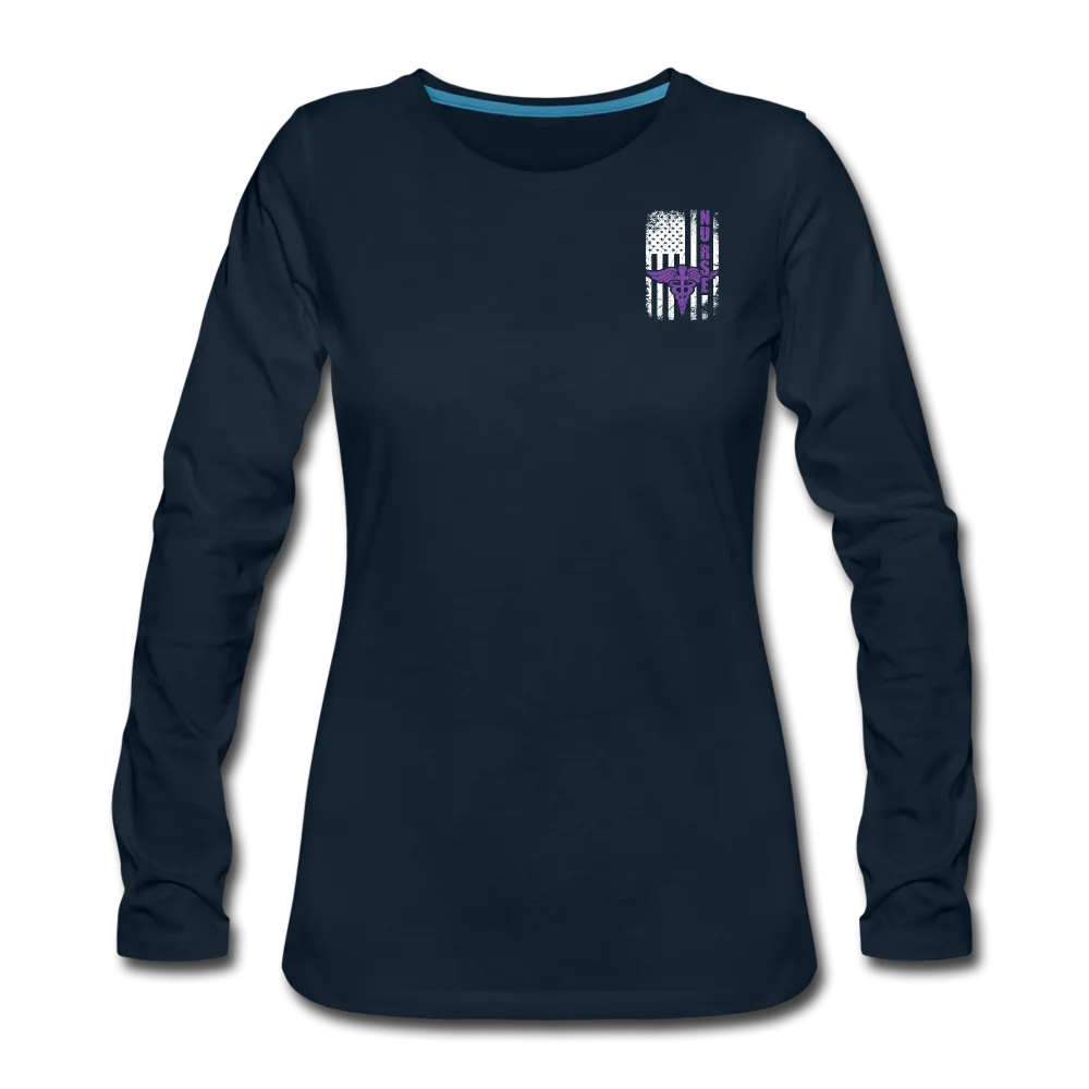Nurse Flag Women's Premium Long Sleeve T-Shirt (CK1809)