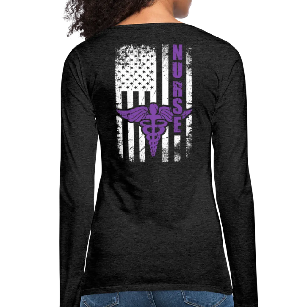 Nurse Flag Women's Premium Long Sleeve T-Shirt (CK1809)
