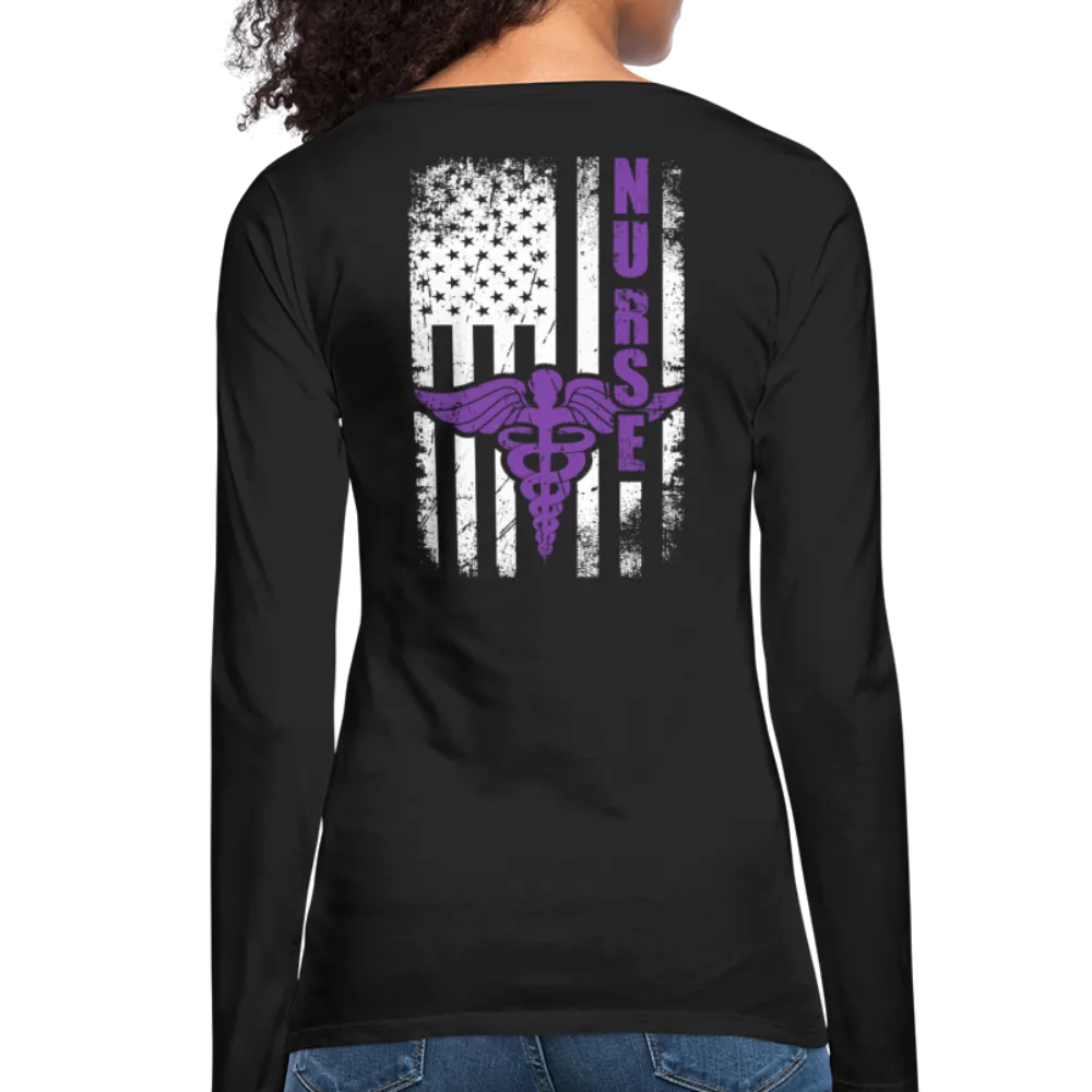 Nurse Flag Women's Premium Long Sleeve T-Shirt (CK1809)