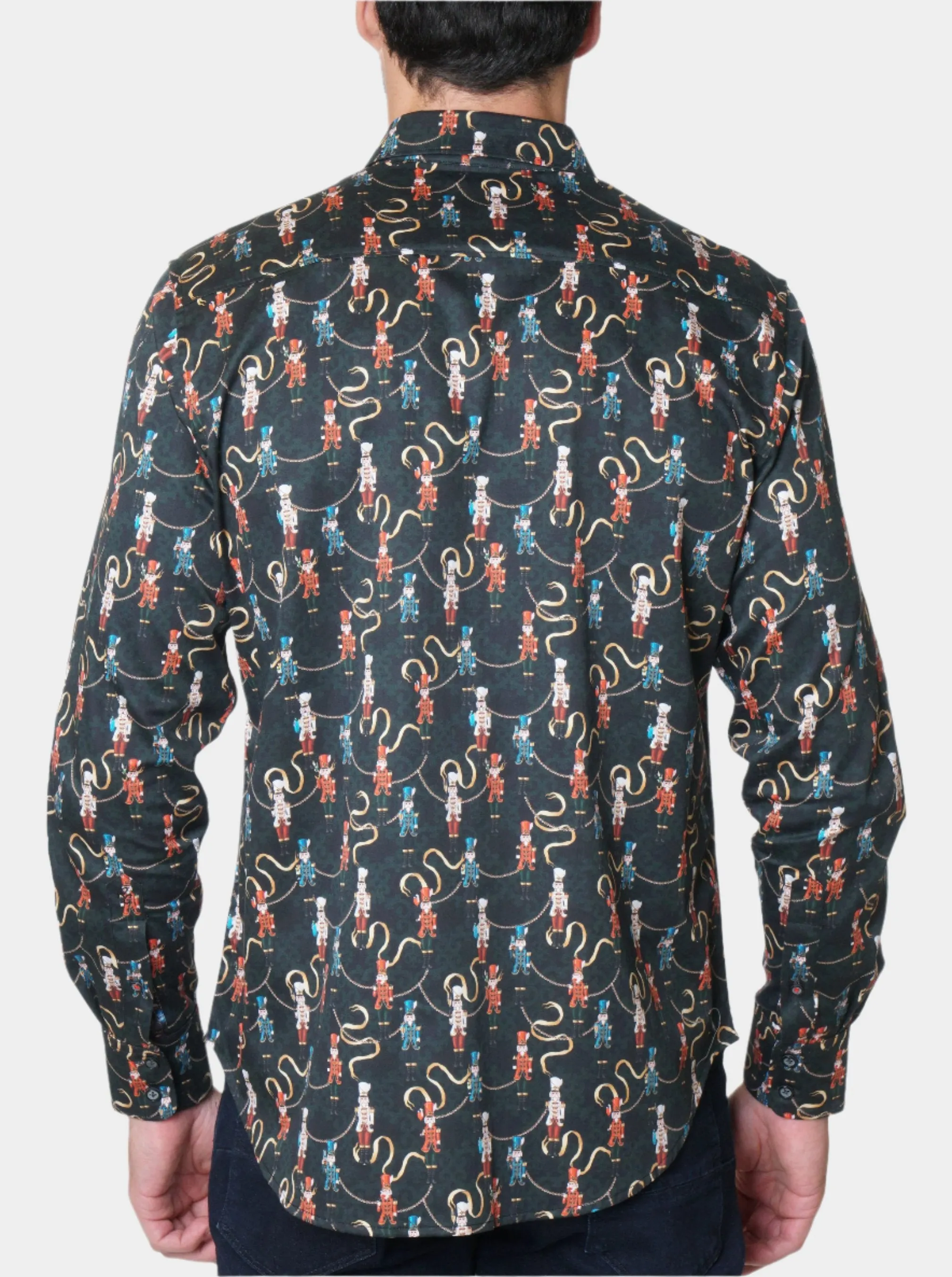 NUTCRACKERS LONG SLEEVE BUTTON DOWN SHIRT