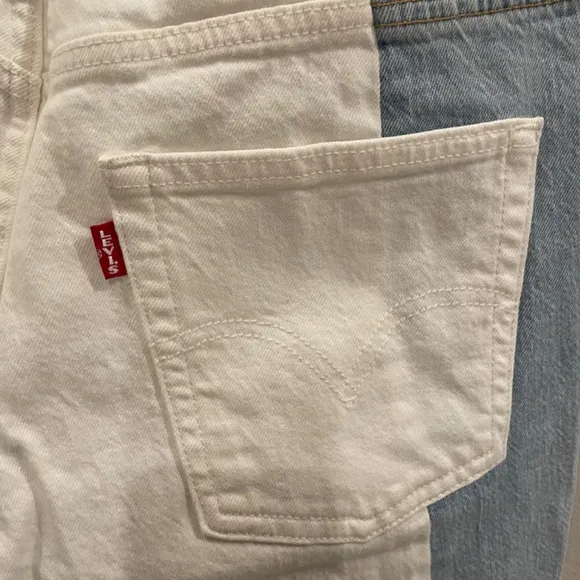 NWOT! LEVI’S 501 Premium Two-Tone Denim Mid-Rise Raw Hem Bermuda Shorts Size W30