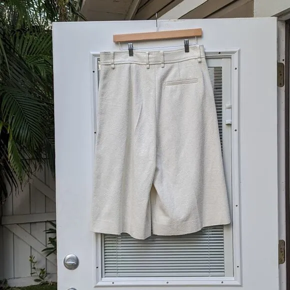 NWT COS Eggshell Bermuda Wide Leg Bermuda Shorts/Culottes, Size 10