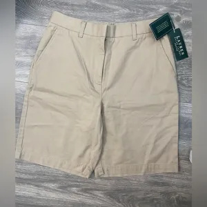 NWT, Lauren Ralph Lauren,  Khaki Bermuda Shorts Women’s Size 10P