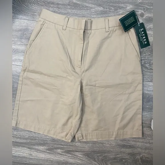 NWT, Lauren Ralph Lauren,  Khaki Bermuda Shorts Women’s Size 10P