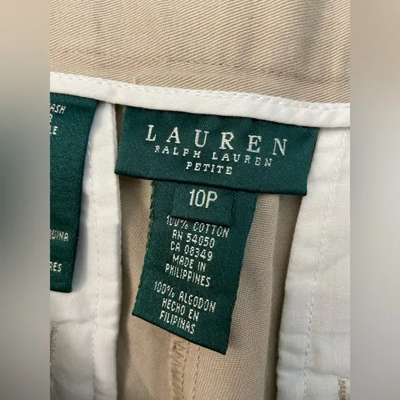 NWT, Lauren Ralph Lauren,  Khaki Bermuda Shorts Women’s Size 10P