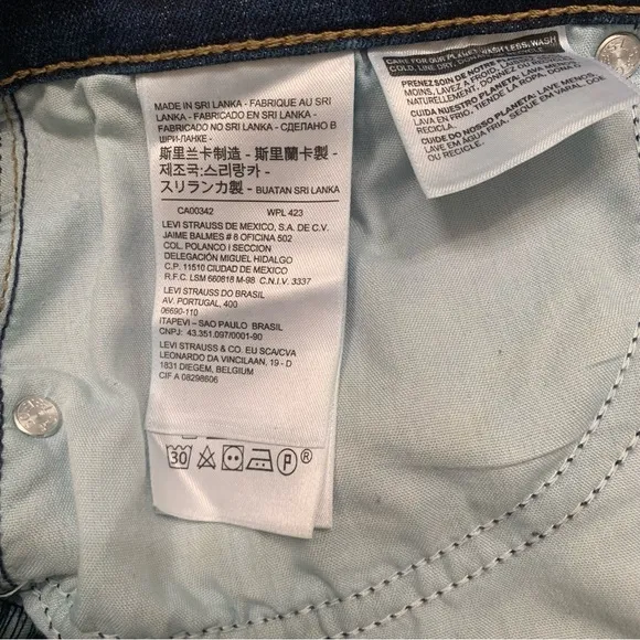 NWT Levi’s Mid Rise Dark Washed Bermuda Shorts Size 10 W30