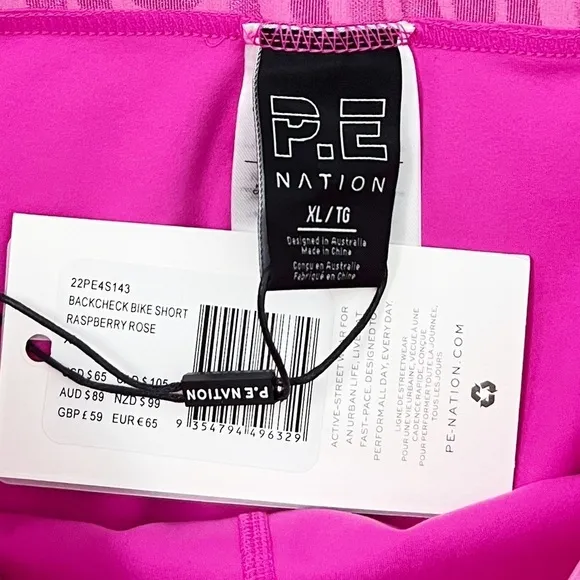 NWT P.E Nation Backcheck Bike Shorts in Raspberry Rose Pink
