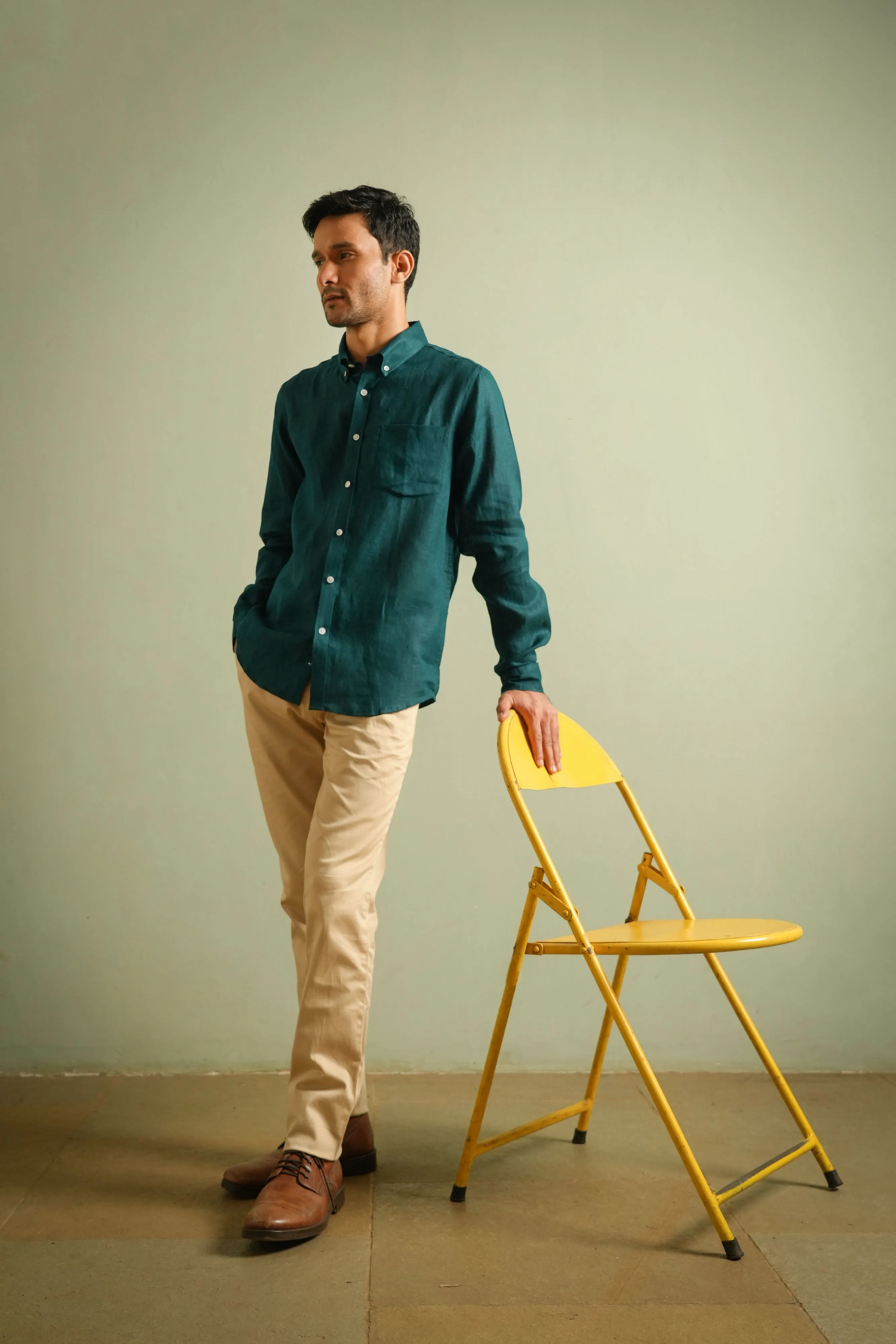 Ocean Teal · Button Down Collar · Full Sleeve Shirt