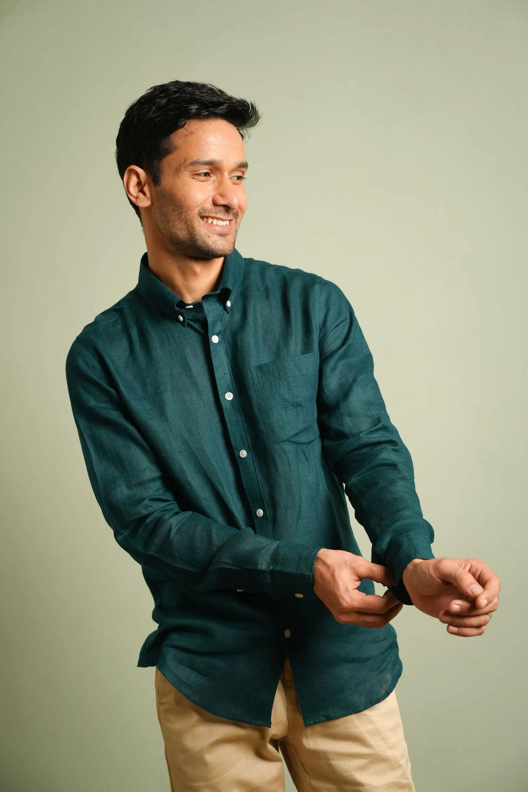 Ocean Teal · Button Down Collar · Full Sleeve Shirt