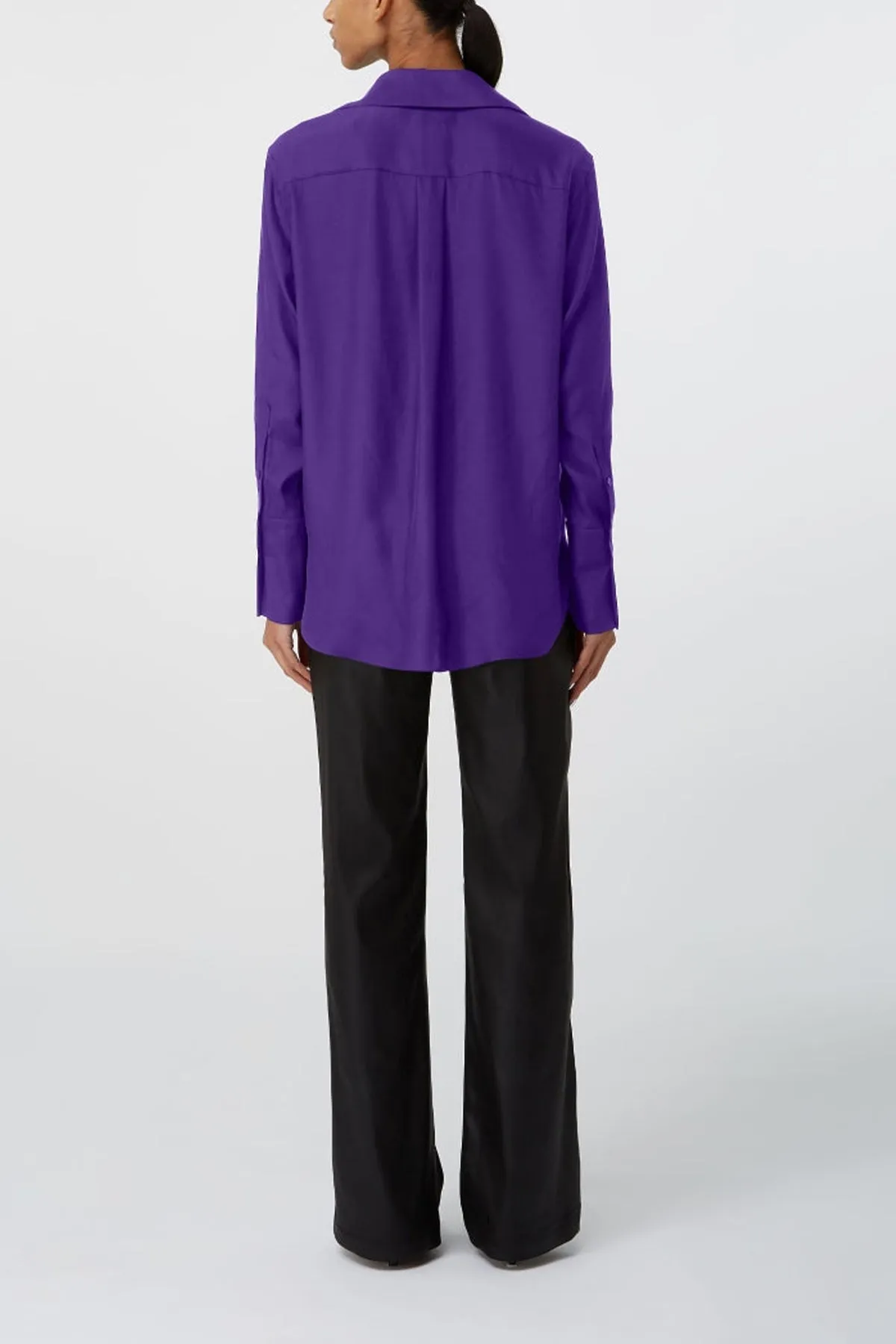 Okayi Over-Sized Button-Down Shirt in Purple