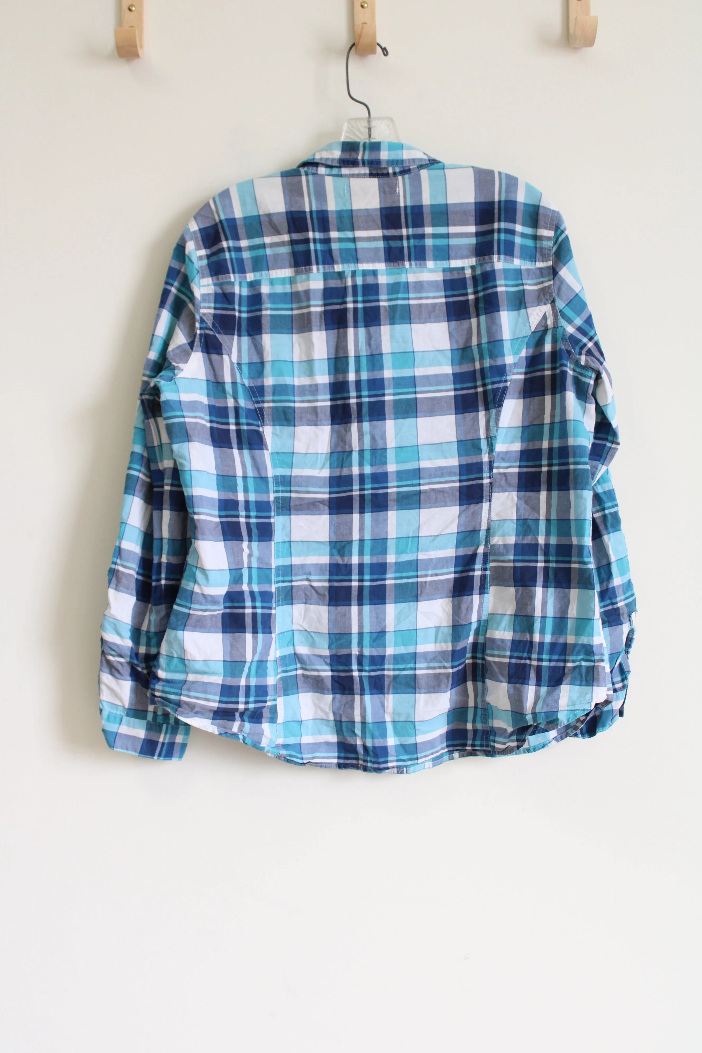Old Navy Blue Plaud Button Down Shirt | XL