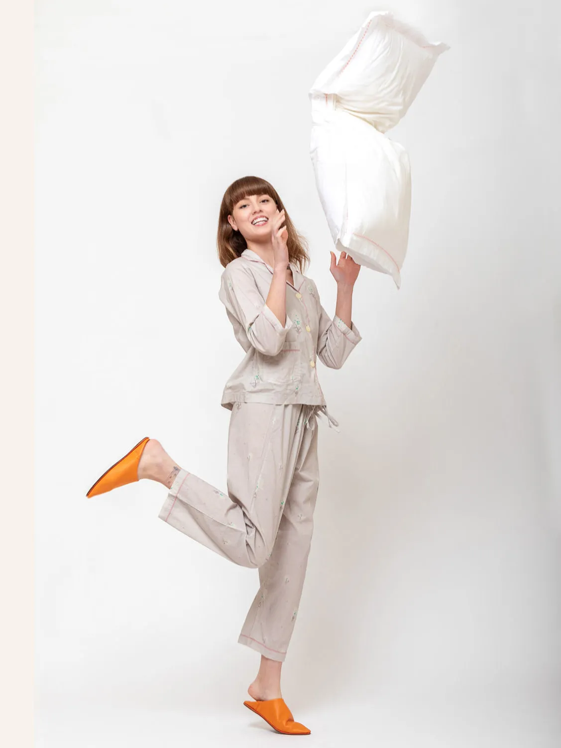 Organic Cotton Long Sleeve Pajamas - Alida Print