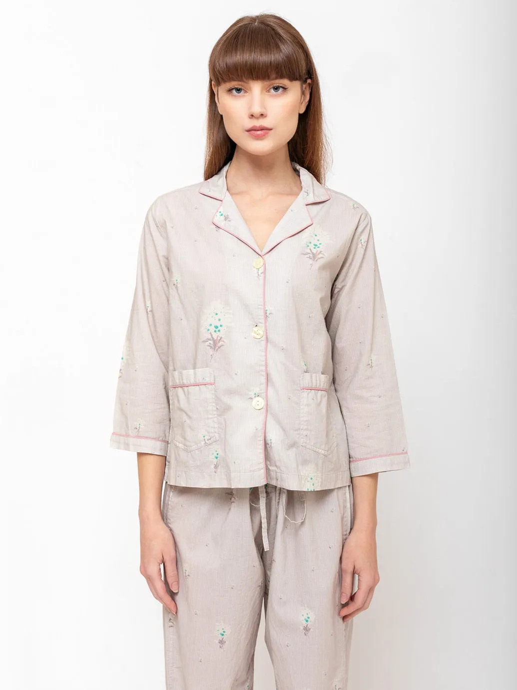 Organic Cotton Long Sleeve Pajamas - Alida Print
