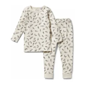 Organic Rib Long Sleeve Pyjamas - Tiny Feather
