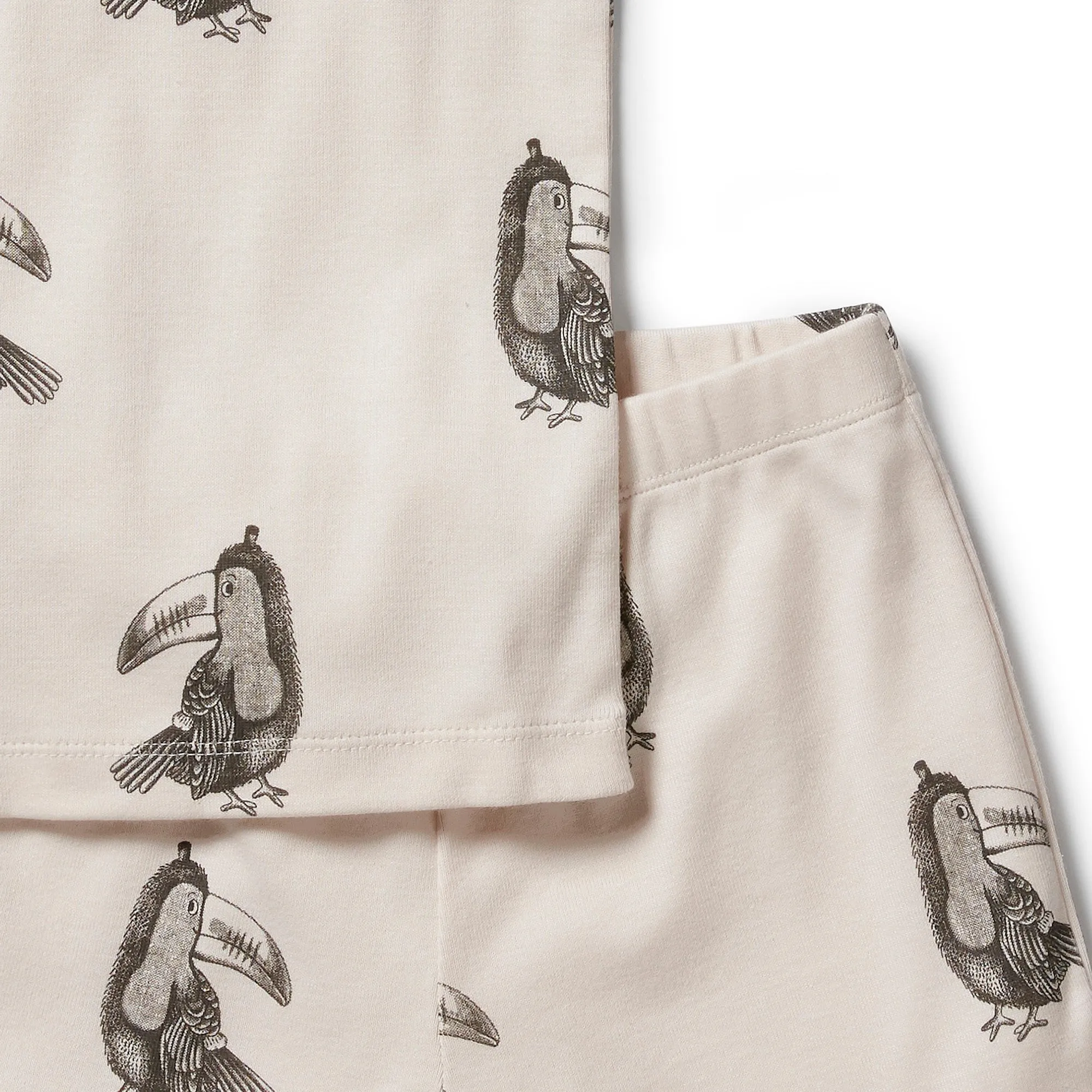 Organic Rib Short Sleeve Pyjamas- Tommy Toucan