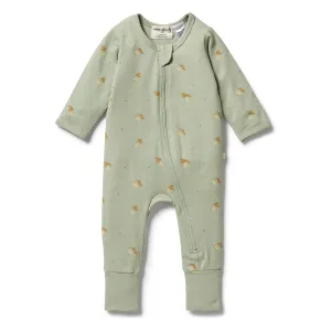 Organic Zipsuit with Feet- Perfect Pears