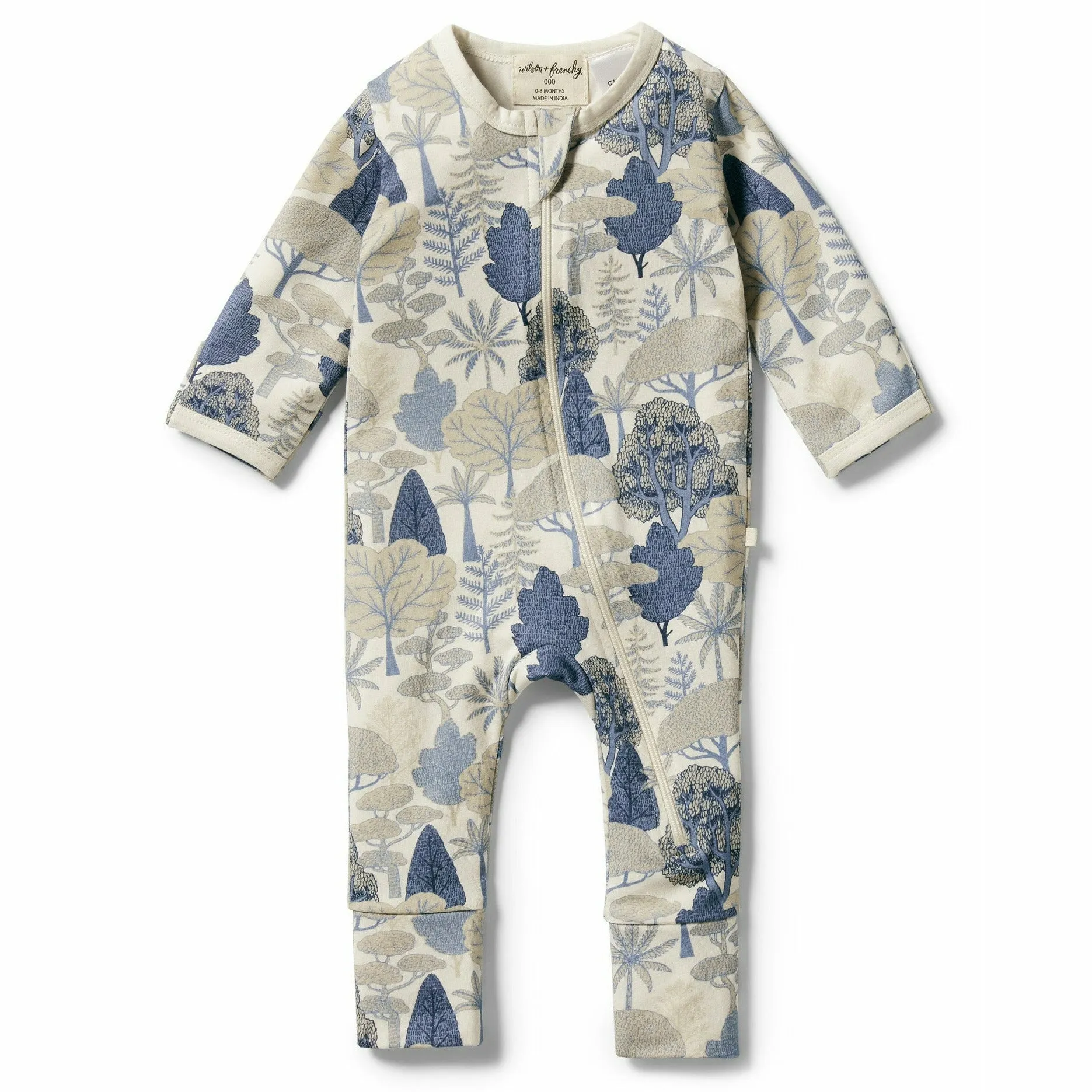 Organic Zipsuit with Feet - The Forest
