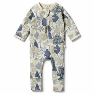 Organic Zipsuit with Feet - The Forest