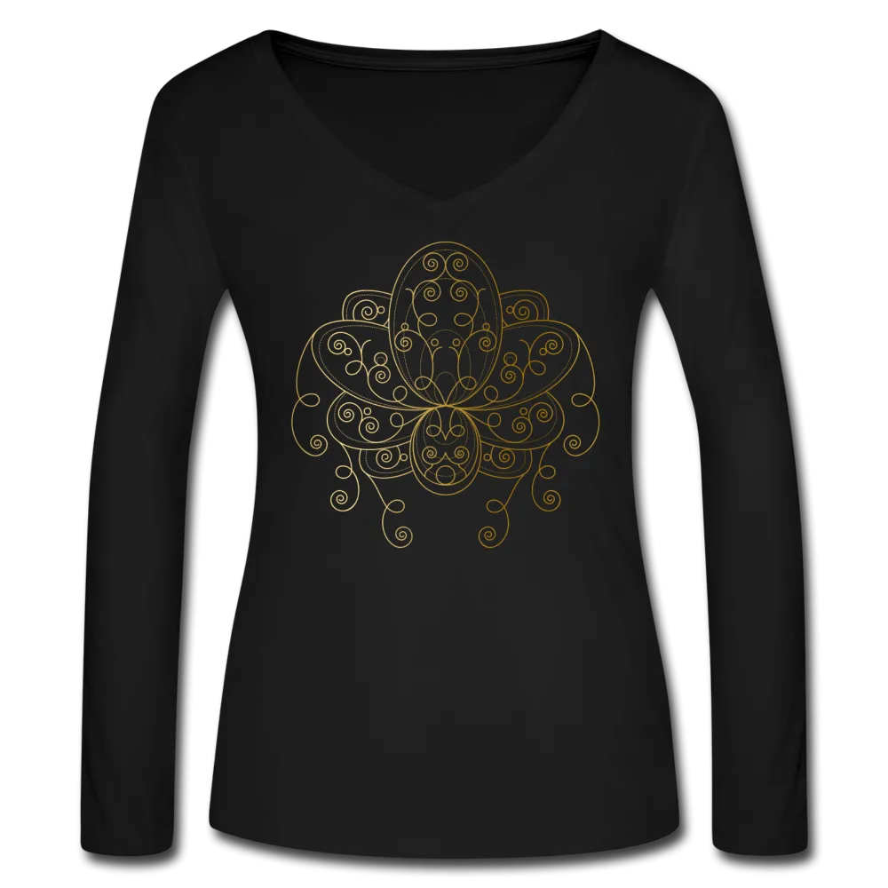 Ornate Lotus V-Neck Shirt