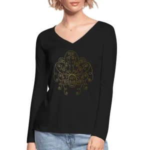 Ornate Lotus V-Neck Shirt
