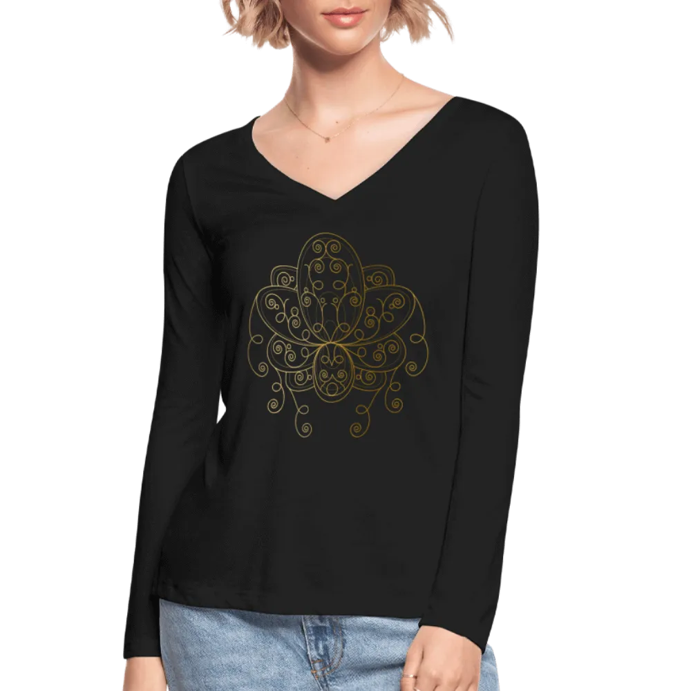Ornate Lotus V-Neck Shirt
