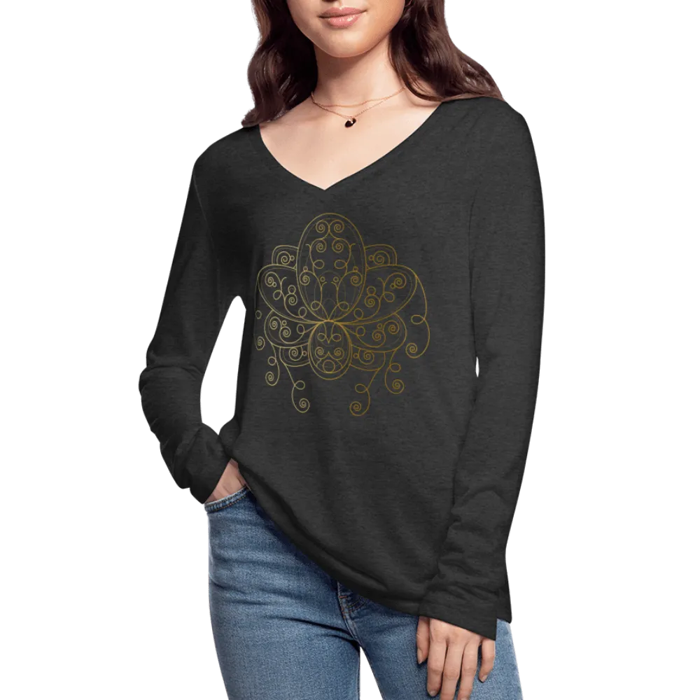 Ornate Lotus V-Neck Shirt