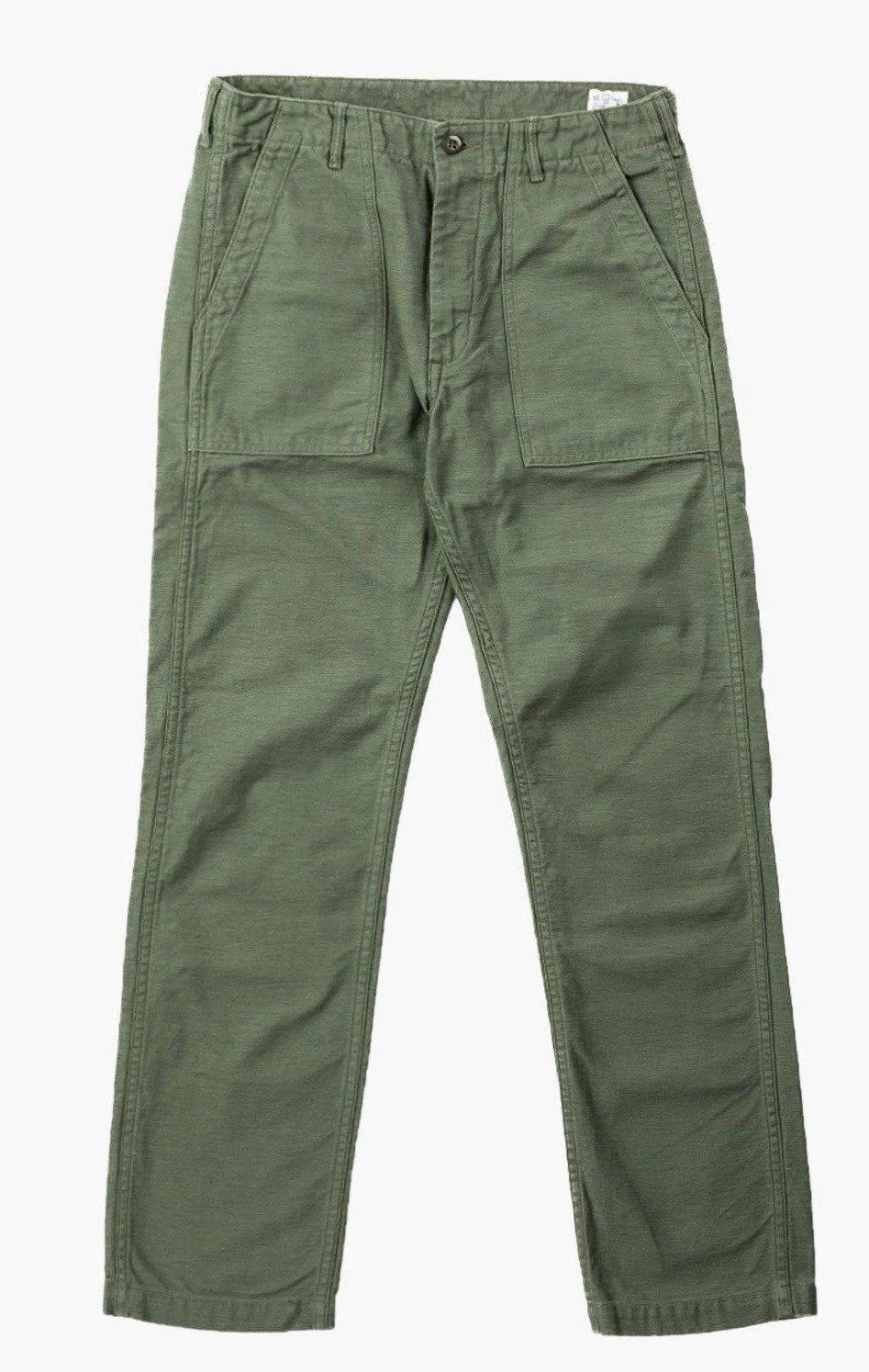 orSlow - 5002Z Slim Fit Reverse Sateen Army Fatigue Pant in Olive