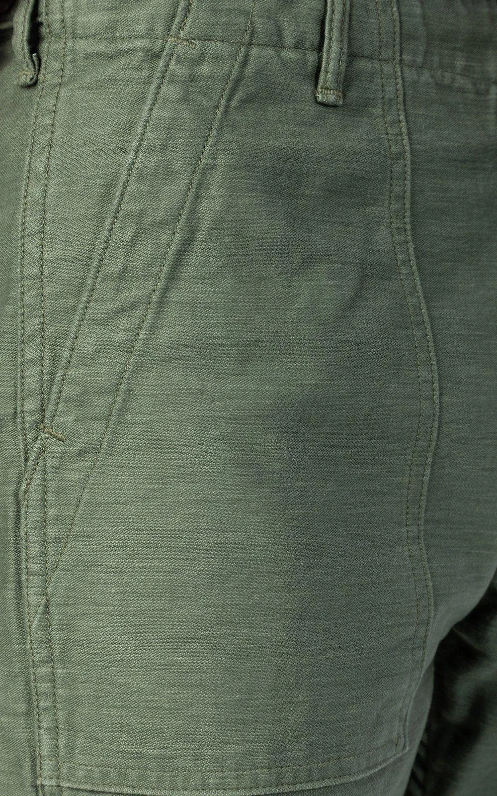 orSlow - 5002Z Slim Fit Reverse Sateen Army Fatigue Pant in Olive