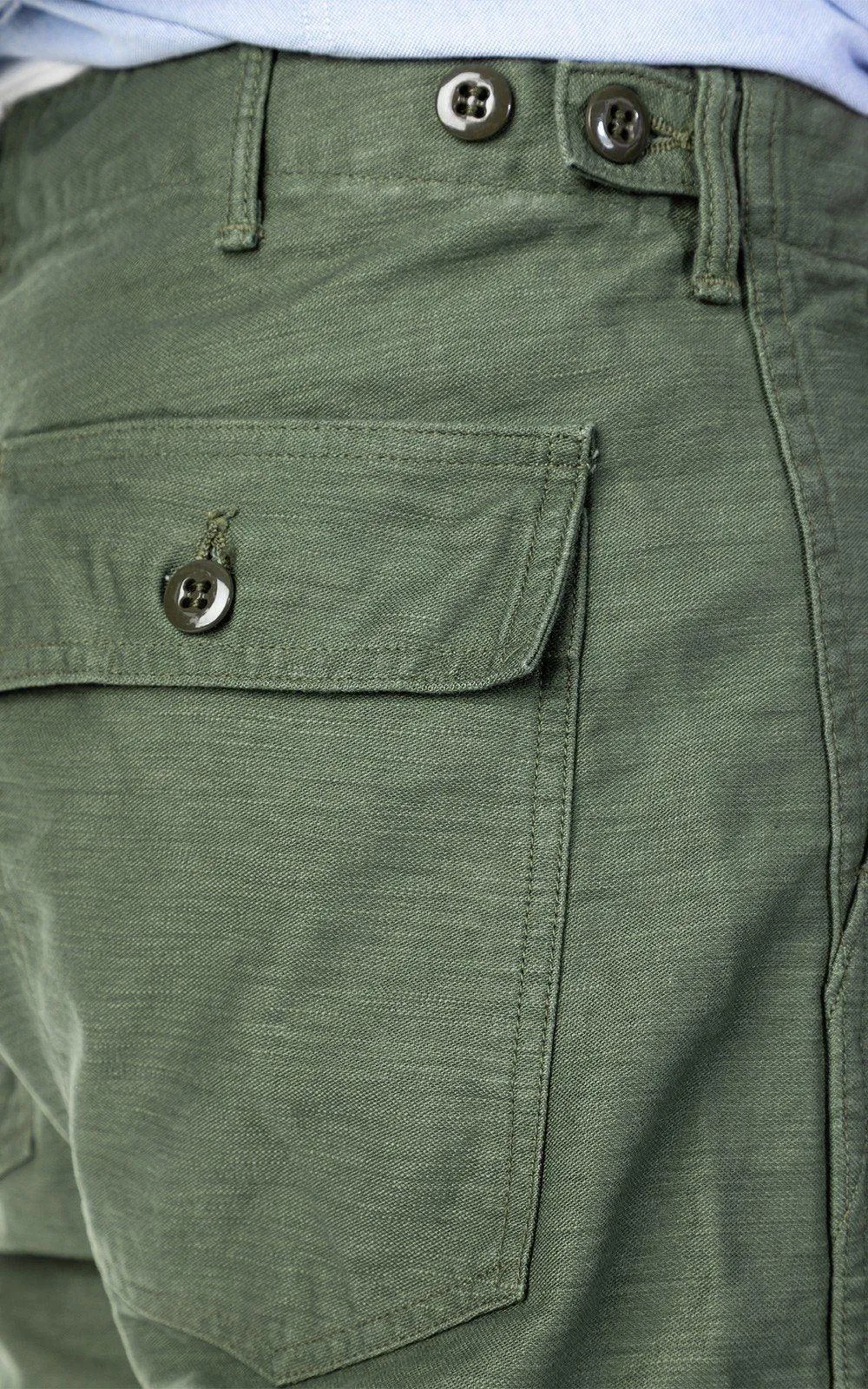 orSlow - 5002Z Slim Fit Reverse Sateen Army Fatigue Pant in Olive