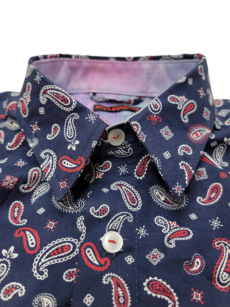 Paisley Navy Button Up Shirt