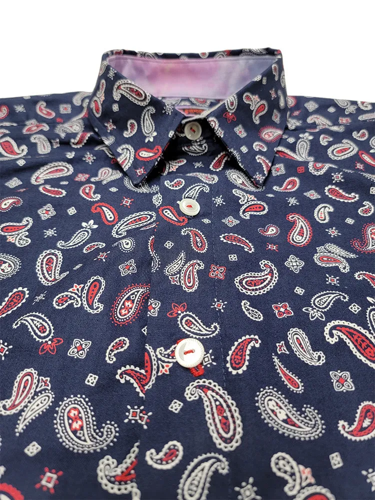 Paisley Navy Button Up Shirt
