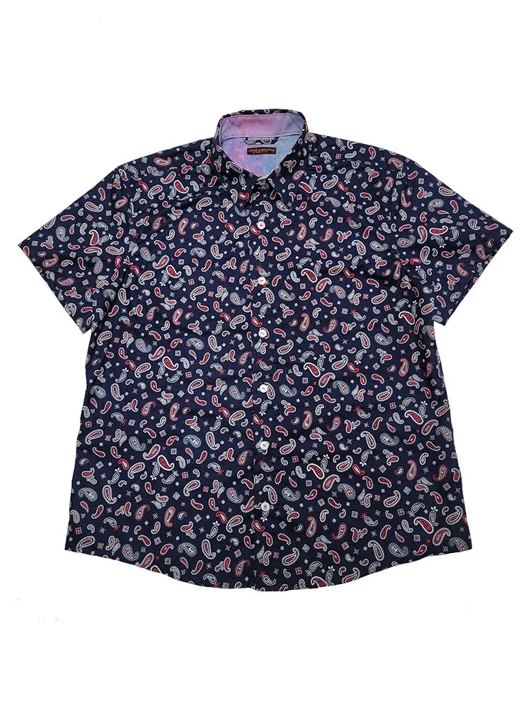 Paisley Navy Button Up Shirt