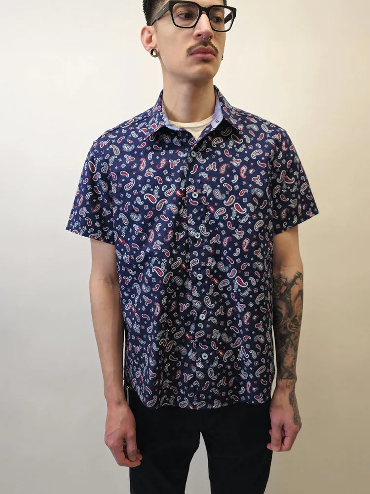Paisley Navy Button Up Shirt