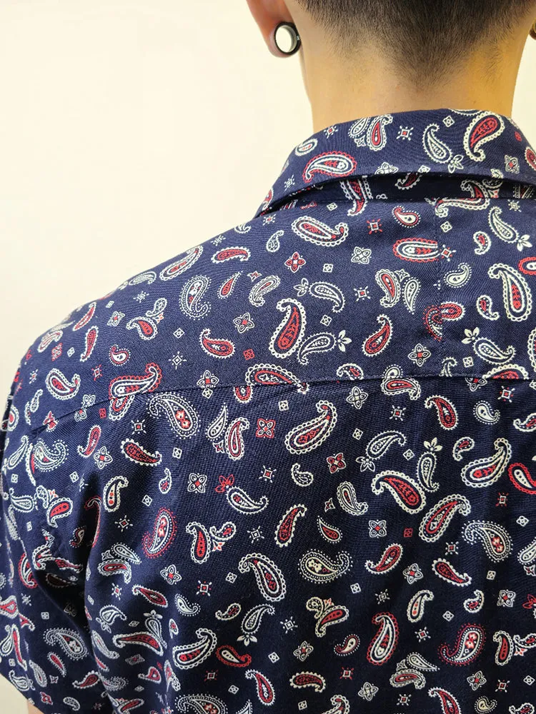 Paisley Navy Button Up Shirt