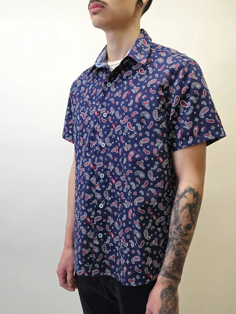 Paisley Navy Button Up Shirt