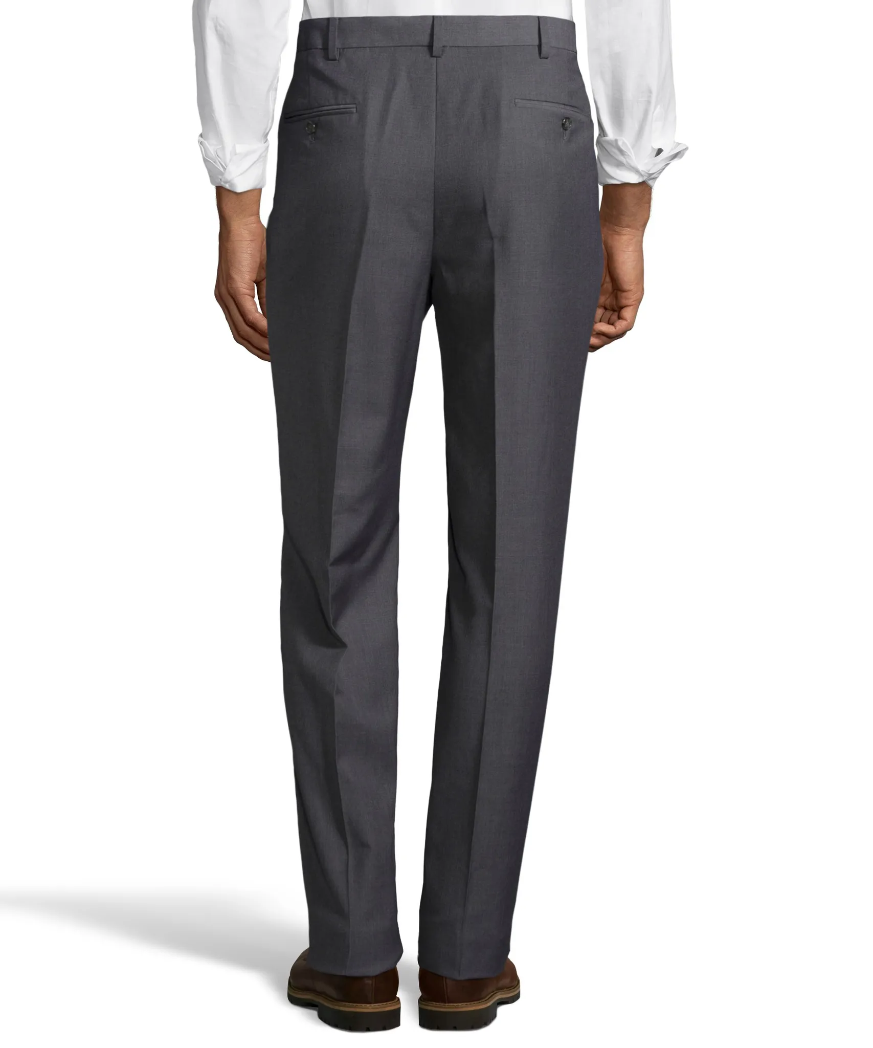 Palm Beach Wool/Poly Md Grey Flat Front Expander Pant