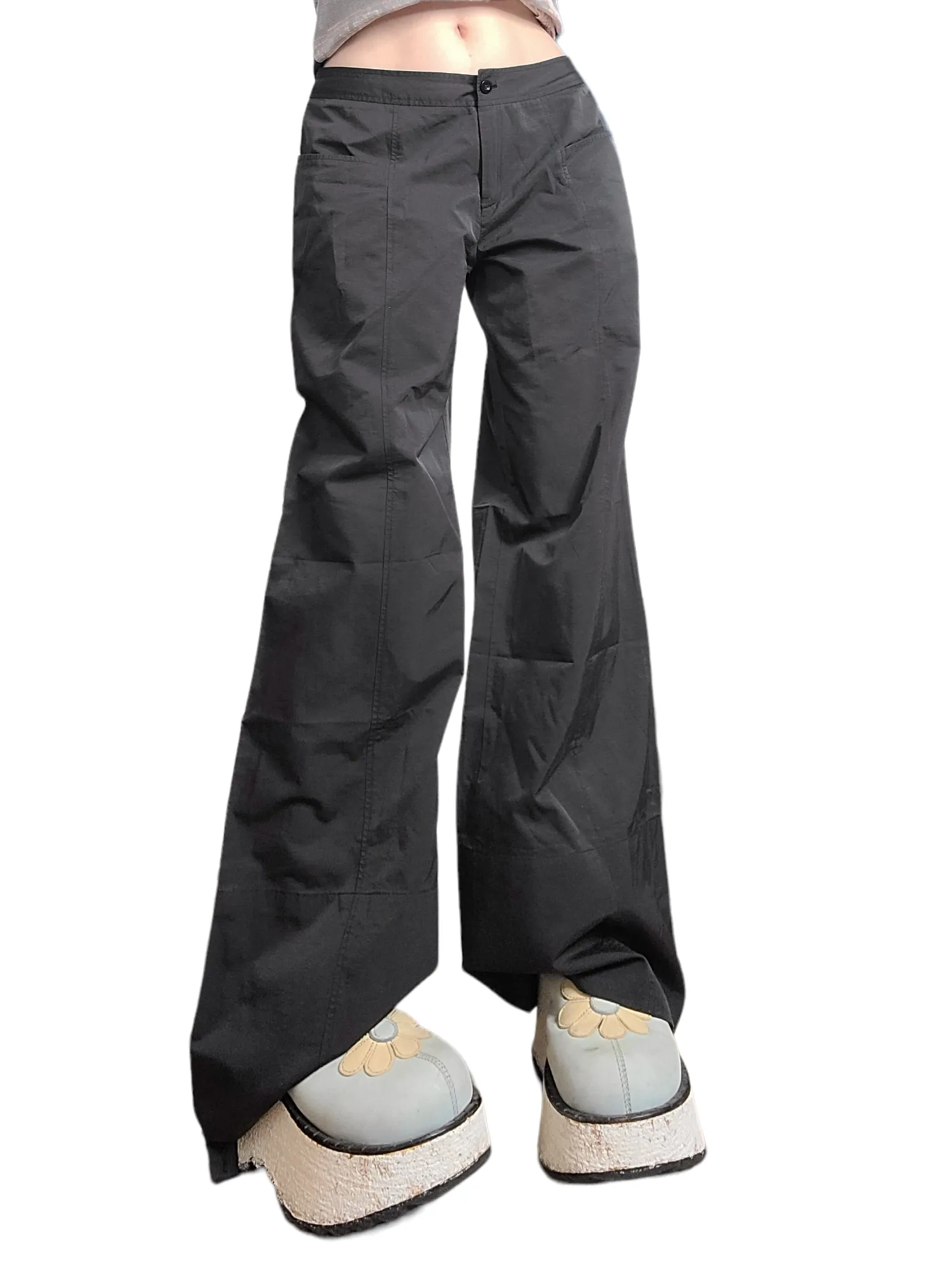 Pantalon parachute noir gorpcore