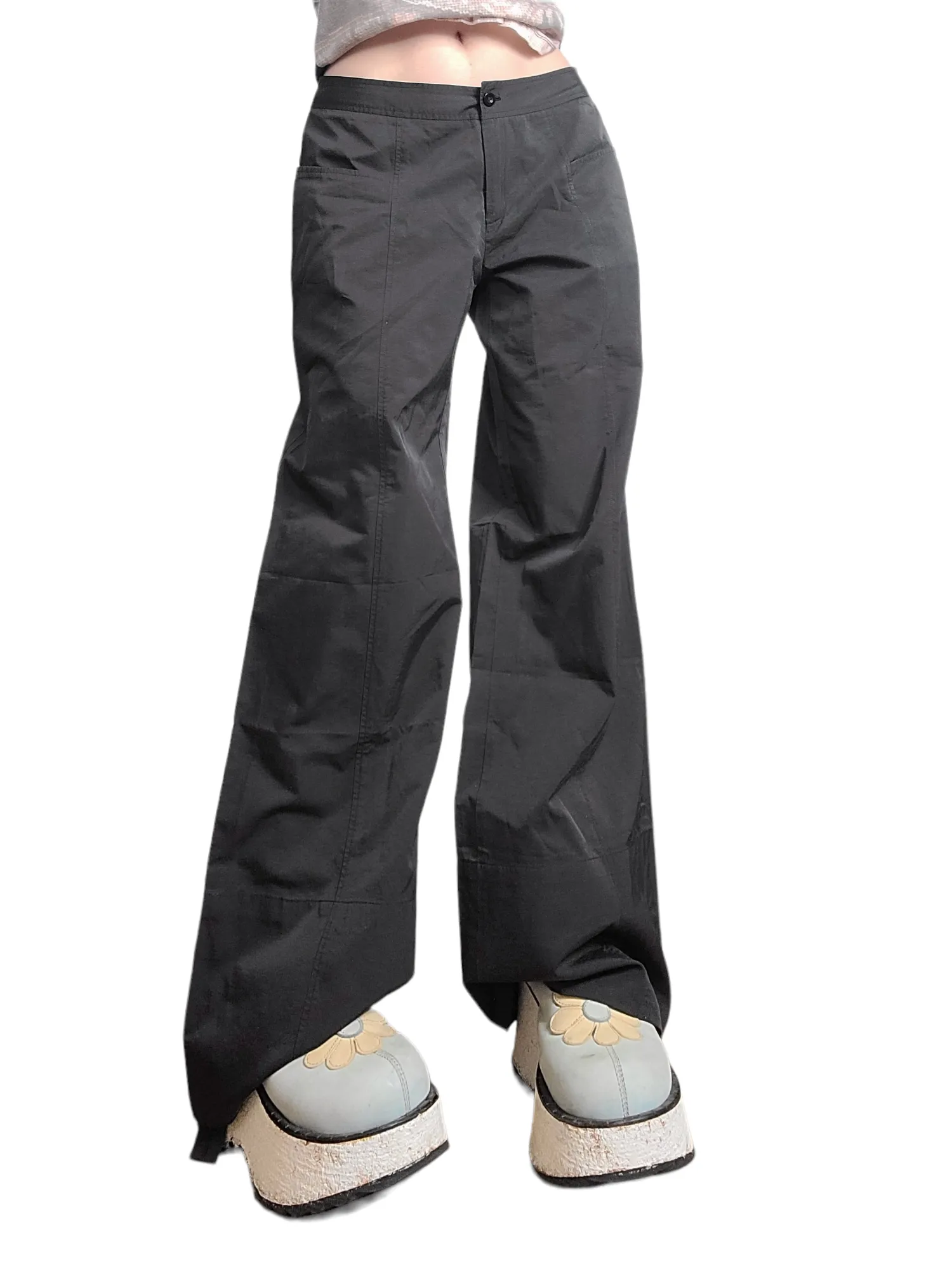 Pantalon parachute noir gorpcore
