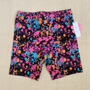 Paper Flower Bike Short - Paint Splatter