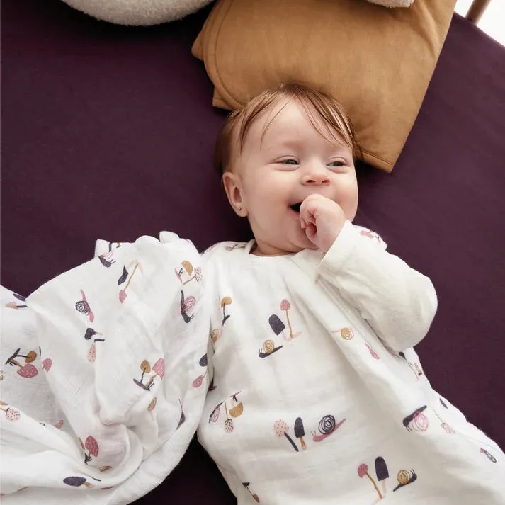 Perlimpinpin Cotton Muslin Sleep Bag 0.7 TOG (Snails)