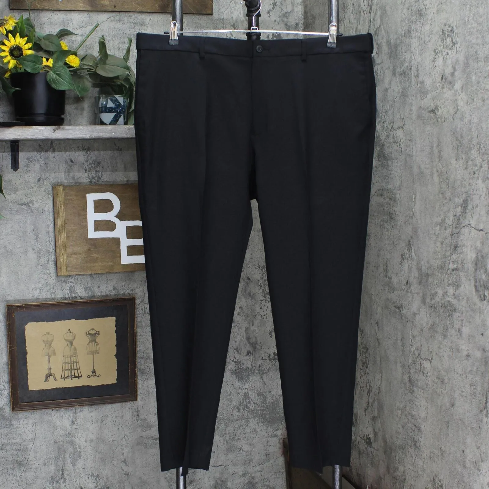 PGA Tour Mens Flat Front Dress Pants 1669546d037236 Black 40x29