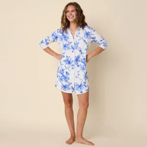 Pima Knit Night Shirt in Blue Bird