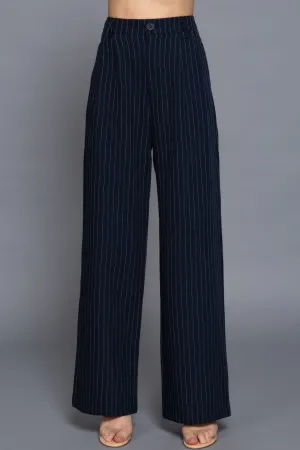 Pin Stripe Woven Straight Pants